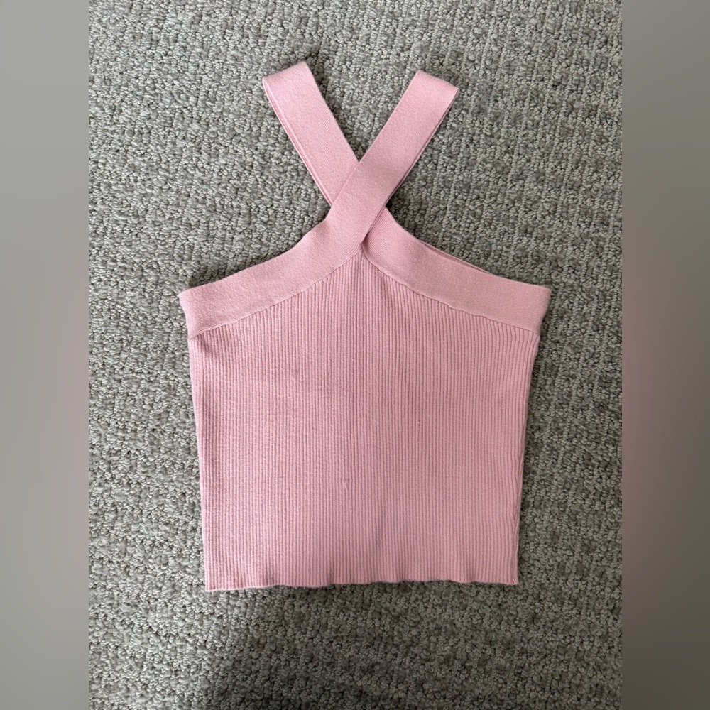 Pink Ribbed Women's Top - Picture 2 of 3